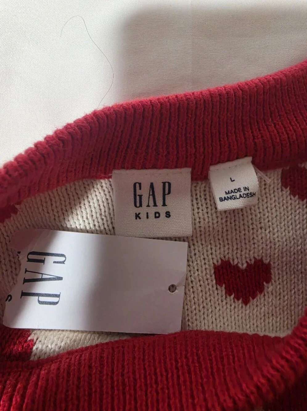 Kids Valentine Heart Knit Crewneck Sweater